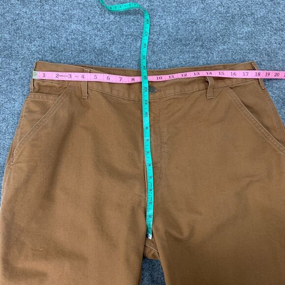 Carhartt Work Pants Mens 38x32 Pecan Original Dungaree Heavy Ripstop Cotton - Picture 6 of 13